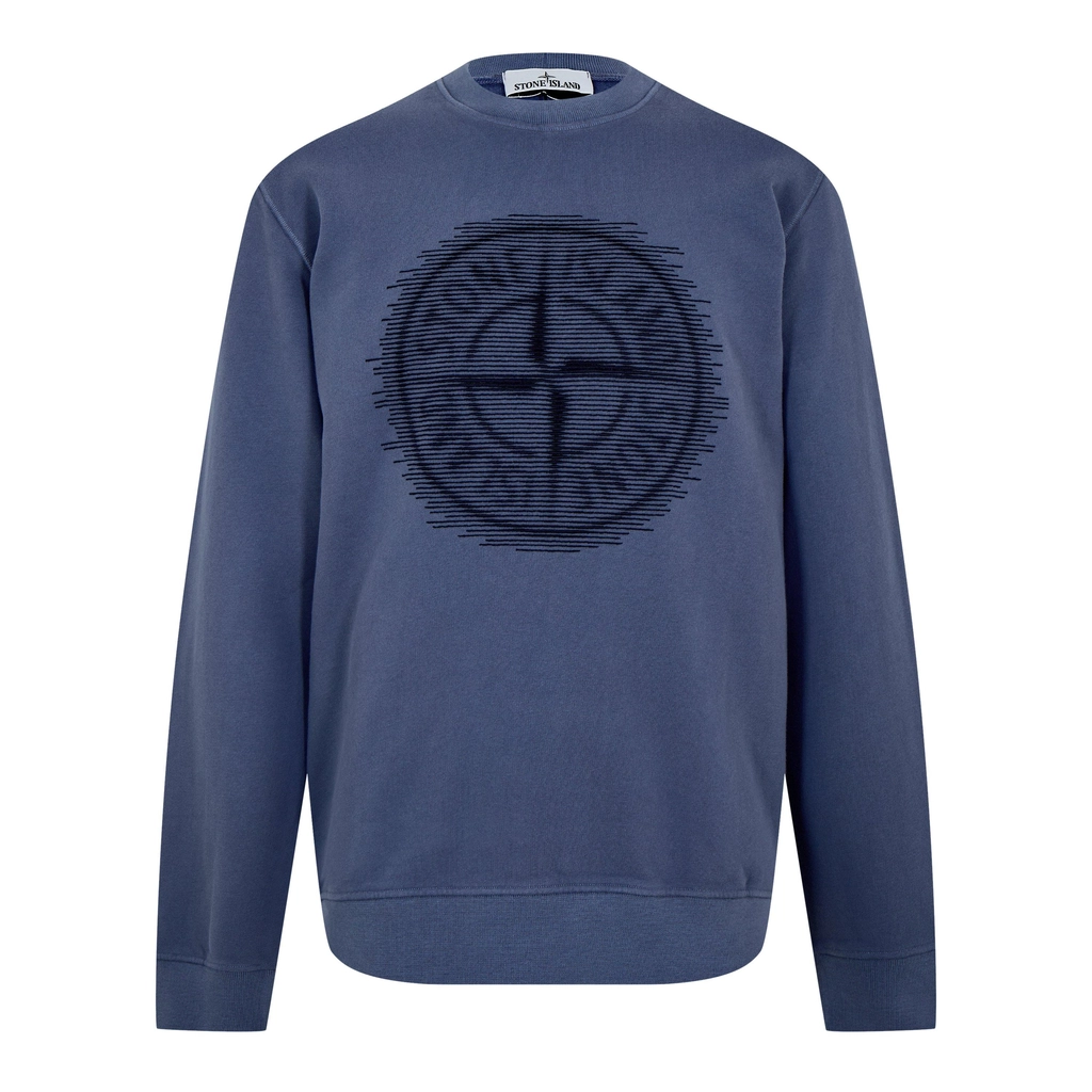 Stone Island Badge Sweat - Mid Blue V0046